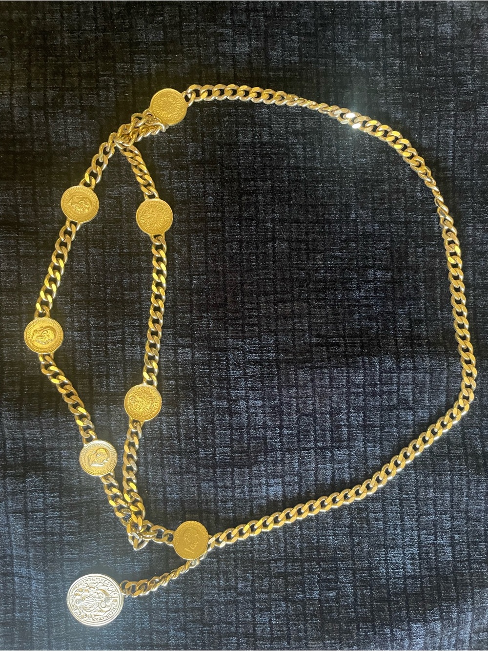 Carolee Gold-Tone Coin Link Necklace or Belt 38”
